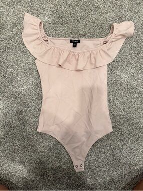 Express Pink Ruffle One-Piece Bodysuit